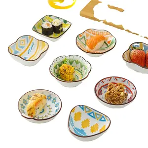 Novelty Sauce Dish Bohemia ceramic plate Irregular Shape Snacks Dish small soy Sauce Dessert Tray