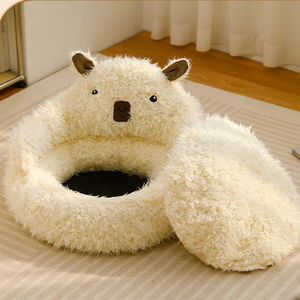 Eco-Friendly Plush Alpaca Solid Luxury Dog Cat Nest Deep Sleep Pet <b>Mat</b> Universal Warmth Comfortable <b>Small</b> Animals Bed Four - Product Image 5