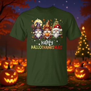 Camiseta Happy Hallothanksmas Gnomes de Halloween y Navidad - Product Image 3
