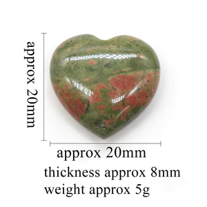 Venta al por mayor de piedras curativas de cristal de corazón de la suerte de 20 mm talladas a mano de alta calidad, piedras naturales para regalo. - Product Image 5
