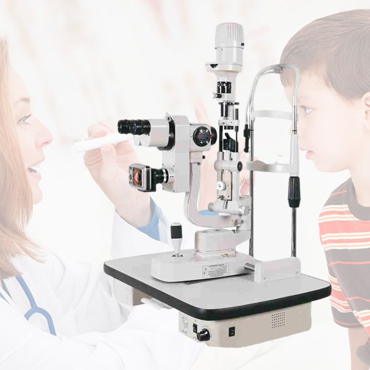 Instrumentos de oftalmología para examen ocular Microscopio lámpara de hendidura con cámara