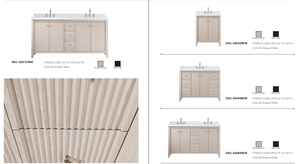 <span class=keywords><strong>Mobile</strong></span> <span class=keywords><strong>Bagno</strong></span> Moderno in Legno Massello Scanalato con Top in Pietra Bianca |   Certificato UPC, Disponibile in Diverse Misure - Product Image 5