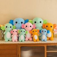 Boneka Axolotl Lucu, Boneka Salamander Kartun, Boneka Hewan Isi Kapas PP, Bantal Plush Newt, Cynops Orientalis, Boneka Tidur