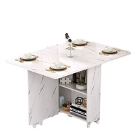 Table à manger rectangulaire pliable multifonctionnelle populaire avec plateau en verre, mobilier de salle à manger moderne et minimaliste