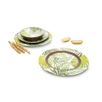 Excelsa Blumen-Tischsets 60-80 Stück Blattmuster Kunststoff 33 cm Mehrfarbig Umweltfreundliches Party-Tischgeschirr