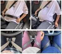 Accessoire de Conduite Confortable Anti-Crampes pour Femmes Enceintes, Ceinture de Sécurité de Voiture Réglable en Nylon avec Soutien Abdominal - Noir