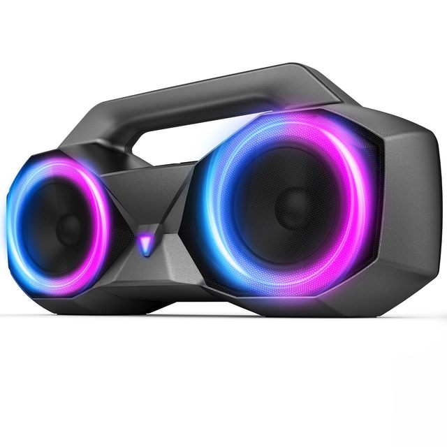 Portable IPX7 Waterproof Wireless Speakers with 80W Loud HiFi Stereo Sound, 20H Playtime, Dynamic Light, Deep Bass, Dual Pairing