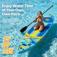 Planche de paddle gonflable SUP 335x89x15cm pour enfants, planche polyvalente renforcée en EVA PVC, pompe, sac de transport, pour océan, lac, eau