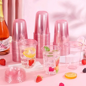 Bicchieri di Plastica Rosa da 400ml <span class=keywords><strong>con</strong></span> Coperchi per Bere Direttamente, Tazze da Caffè Usa e Getta, Nuovi Arrivi Essenziali per Feste Femminili - Product Image 3