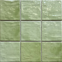 Carrelage en céramique vert carré P97YC05 OEM ODM 300*300mm pour salle de bain, cuisine, crédence murale, sol en porcelaine, mosaïque de marbre