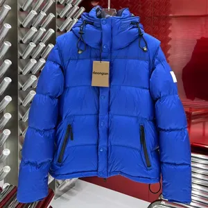 OEM/ODM Custom Winter Fashion Men Down Puffer Jacket Outdoor Hot Sale Bubble Puffer Jacket Detachable Hood Jacket