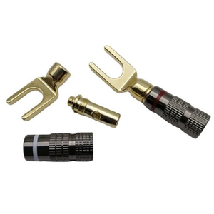 Conector de altavoz de audio con conector banana en forma de U chapado en oro - Product Image 2