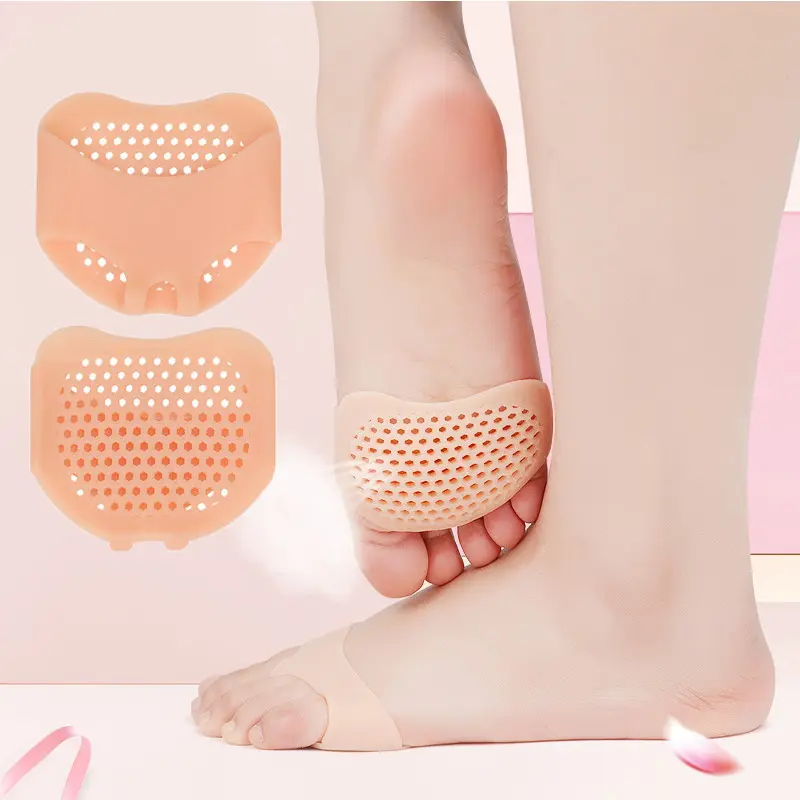 Amortecimento confortável Honeycomb Design respirável antepé Silicone Cooling Gel Shoes Foot Pad