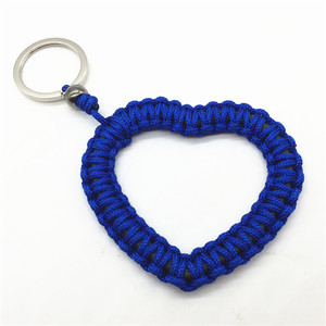 Haute qualité nouveau Design tissé en forme de coeur porte-clés fait à la main Paracord porte-clés avec anneau - Product Image 2