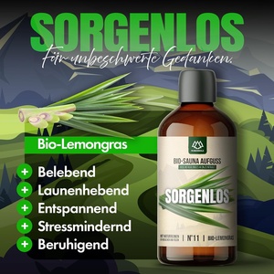 NORDHOLZ Concentré Biologique pour Infusion de Sauna Huiles Essentielles Naturelles Pures # 11 Sans soucis 100 ml Citronnelle Franconia Allemagne - Product Image 2