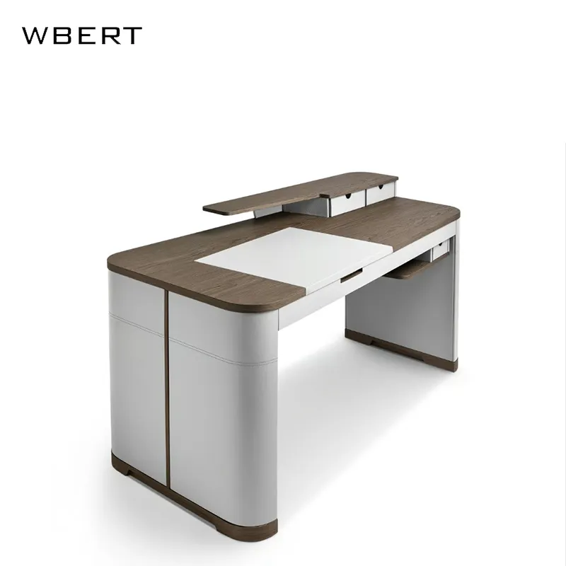 WBERT pós-moderno italiano luz villa penteadeira de luxo, mesa de estudo, mesa de quarto de madeira maciça de couro personalizada