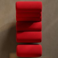 Fauteuil d'appoint et ottoman de salon modernes en tissu écologique, chaise de loisirs rouge pour événements extérieurs