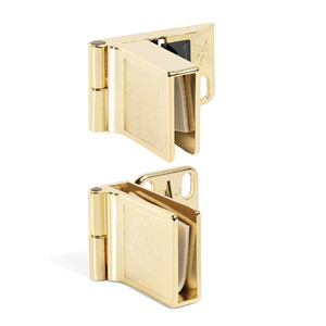 Charnière de porte intérieure en verre pour meubles d'intérieur, finition laiton - Product Image 1