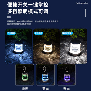   ลำโพงพร้อมไฟ LED แบบชาร์จไฟได้สำหรับตั้งแคมป์กลางแจ้ง โคมไฟเสียงพกพา 5D ปรับความสว่างได้ - Product Image 3