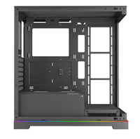 NOUVEAU Boîtier PC Gaming Slim Mid-Tower en Acier avec Double Panneau en Verre Trempé TG, Bande ARGB et Prise en Charge ATX
