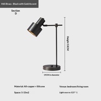 Lampe de table 220V en cuivre massif, style nordique de luxe léger, avec bras long articulé, design créatif rétro, pour bureau, chevet, hôtel, lecture et travail