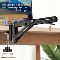 Planche d'extension de bureau pliable et détachable en fer non perforé avec support de clavier et panneau d'extension de bureau