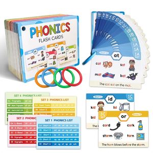Tarjetas de fonética para niños: mezclas de digrafas y trigrafas, sonidos de vocales largas, 118 grupos fonéticos, CVC, 65 tarjetas de doble cara, para edades de 2 a 6 años - Product Image 2