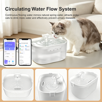 Fontaine à eau pour chat OEM 2,5 L, fontaine à eau intelligente pour animaux de compagnie avec WiFi, ultra silencieuse, commande par application Tuya, distributeur d'eau pour chats