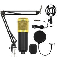 Juego de micrófono de condensador BM800, soporte voladizo, grabación de teléfono móvil, tarjeta de sonido K Song V8, micrófono de plástico con cable en vivo