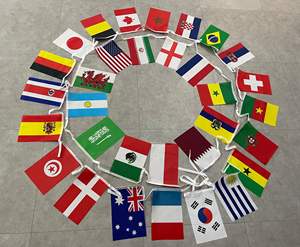 22 <span class=keywords><strong>Qatar</strong></span> FOOTBALL <span class=keywords><strong>2022</strong></span> Publicité Polyester Chaîne Drapeau <span class=keywords><strong>Du</strong></span> Sud Corée Drapeaux Bunting - Product Image 2