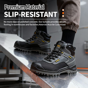 أحذية سلامة شتوية من الجلد الطبيعي مقاومة للمواد الكيميائية، بمقدمة فولاذية، مقاومة للأحماض والقواعد والتآكل، مناسبة للمصانع والمواد الخطرة - Product Image 6