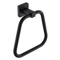 Anneau porte-serviettes carré noir mat pour salle de bain et cuisine, support mural en acier inoxydable robuste