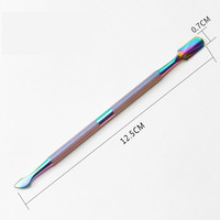 PAIE Poussoir à cuticules double tête en acier inoxydable haut de gamme, outil professionnel de manucure pour l'élimination des peaux mortes et le nail art