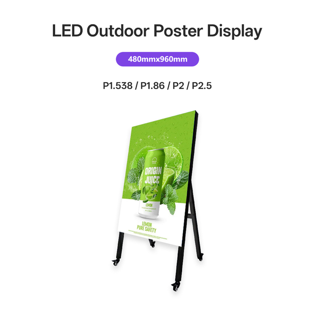 LED Outdoor Poster Display HD Portable Rolling Stand Screen for Outdoor Advertising Retail Store