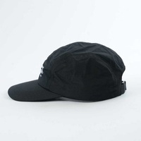 Gorra de campamento unisex de 5 paneles personalizada, logotipo de impresión de tela de nailon negro para deportes al aire libre, escenas de pesca en la playa