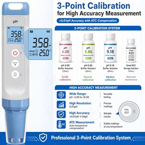 Professional Handheld Digital <b>PH</b> Meter ORP Temperature <b>Tester</b> IP67 Waterproof ATC Replaceable Probe Water Quality Monitor - Product Image 4