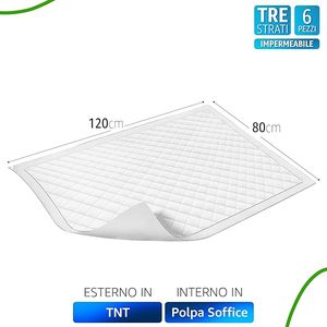 Juego de 6 Protectores de Colchón Impermeables Hipoalergénicos de 80x120 cm, 3 Capas, Cubierta y Protector - Product Image 2