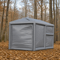 Tente de camping gonflable spacieuse pour le camping en groupe familial, avec fenêtres doubles toutes saisons et tapis de sol amovible