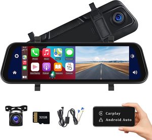 Radio para Auto con Pantalla Táctil de 9.66\", Carplay Inalámbrico, Android Auto, Grabadora de Video, Receptor de Radio para Auto, BT 5.0, WiFi, FM, Espejo Retrovisor, Pantalla IPS, Cámara de Visión Trasera - Product Image 6
