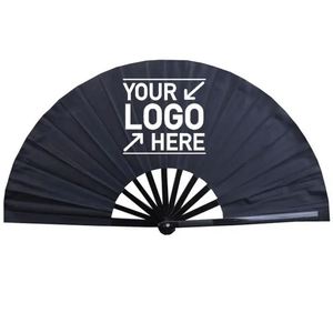 Abanico de Mano Plegable de Bambú Pintado a Mano, Personalizado y Tradicional, Color Negro, Venta al Por Mayor - Product Image 4