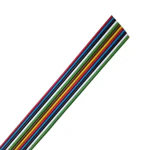 Elektronisches Beleuchtungs kabel 3-adriges flexibles 3-poliges 24AWG UL1007 flaches Regenbogen kabel Flach band kabel