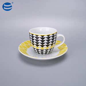42 cái thiết kế hiện đại sứ đồ ăn <span class=keywords><strong>Set</strong></span> vàng đen tấm món ăn Cup và chiếc đĩa cho khách sạn nhà hàng sử dụng bộ đồ ăn bộ - Product Image 2