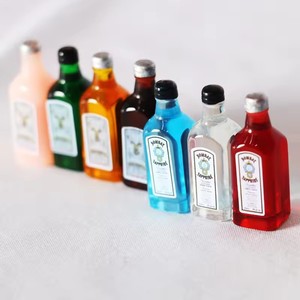 Comida de juego de vino y licor en <span class=keywords><strong>miniatura</strong></span> de estilo moderno para casa de muñecas DIY accesorios de envío gratis hechos de resina - Product Image 4