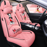 Housse de Siège Taille Universelle en Cuir PU et Tissu, Ensemble Complet, Ajustement Universel, pour Voiture de Luxe