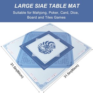 Grande couverture de table de Mahjong antidérapante à réduction de bruit avec sac de transport noir Tapis pliable pour les soirées de jeu et les nouveautés de fête - Product Image 2