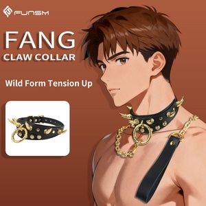 FUNSM Leather Collar with Spike BDSM Bondage Kit Sexy Collar and Leash Fetish Sex <b>Toys</b> Collar <b>for</b> <b>Men</b> Women - Product Image 1