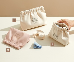 Fabbrica all'ingrosso logo personalizzato design di lusso nuovo rosa <span class=keywords><strong>piccola</strong></span> pelle PU mini sacchetto da toilette viaggio trucco cosmetico - Product Image 4