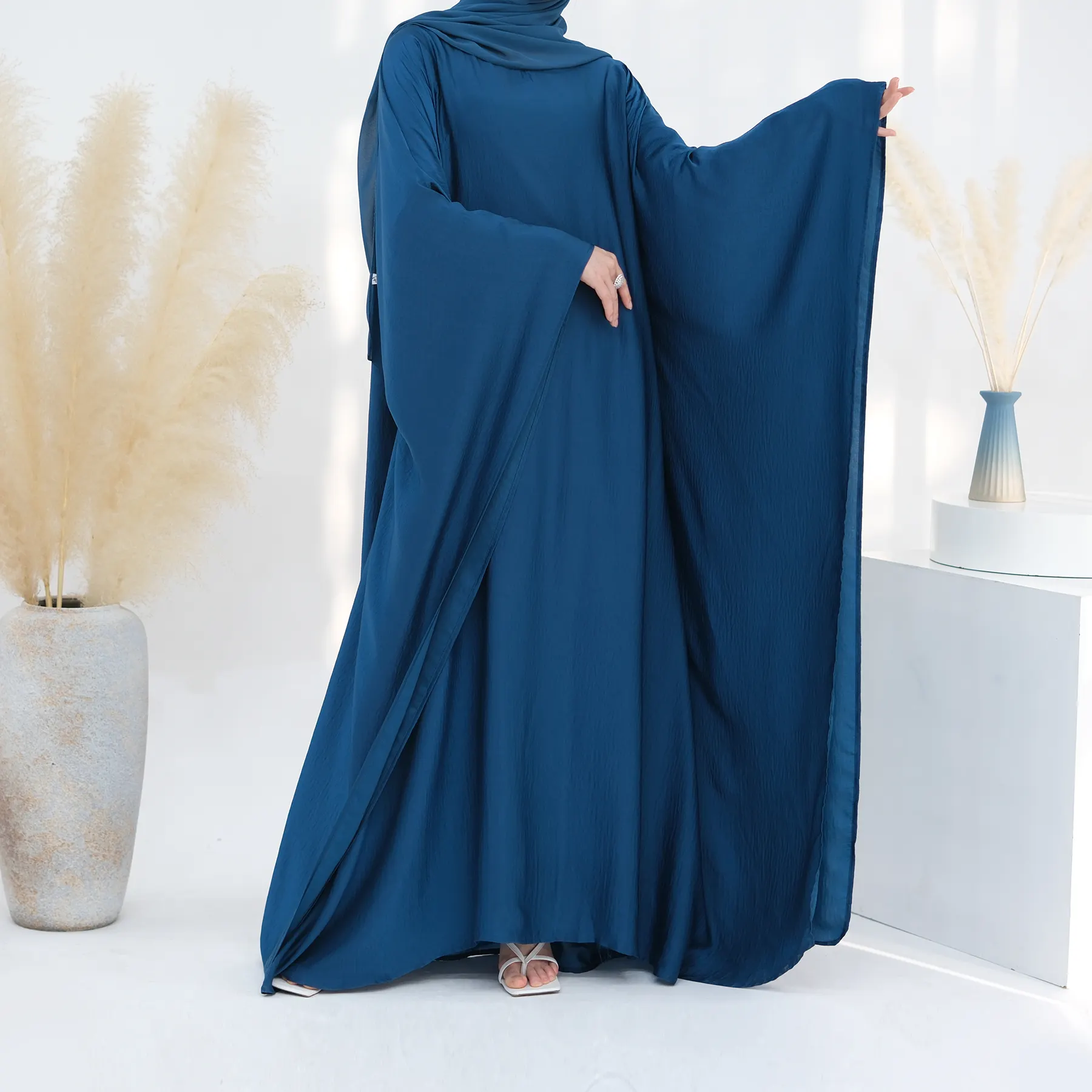 Loriya, superventas, Abaya, vestidos de mujer musulmana con cinturón de corbata interior, vestido de seda, estilo Dubái, vestido sencillo y modesto, Abaya para mujer