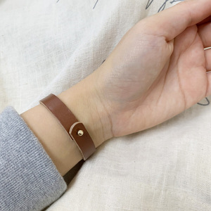 Customizable minimalist <b>leather</b> <b>bracelets</b>, trendy and fashionable women's jewelry, elegant best friend <b>bracelets</b>, logo printing - Product Image 1
