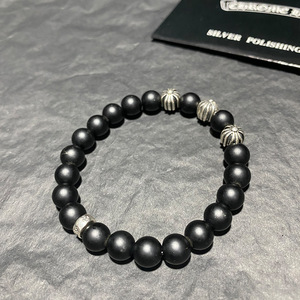 Pulsera <span class=keywords><strong>Croton</strong></span> Obsidian de la nueva colección otoño 2025, original de fábrica, con accesorios metálicos y cuentas cruzadas retro - Product Image 1